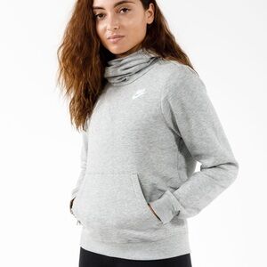 Nike Women's Light Gray Funnel Neck Sweatshirt